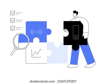 SWOT analysis abstract concept vector illustration. SWOT matrix, strategy building, corporate project planning, business competition, decision making, preventive crisis management abstract metaphor.
