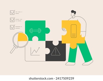 SWOT analysis abstract concept vector illustration. SWOT matrix, strategy building, corporate project planning, business competition, decision making, preventive crisis management abstract metaphor.