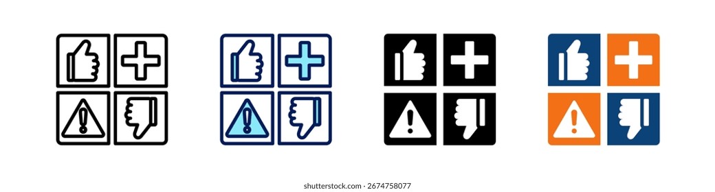 Swot Analyse Alles in einem Symbol Multi Styles Vektorsatz