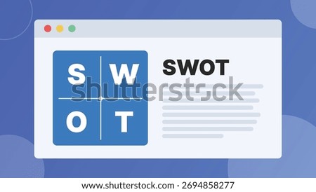 Swot analysis banner in browser window
