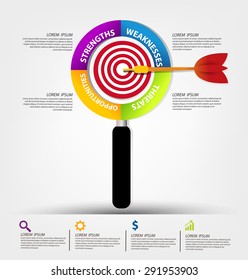 Swot analysis. Business concept vector.