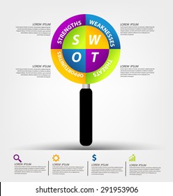 Swot analysis. Business concept vector.
