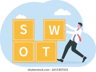 SWOT analysis business or marketing infographics, Detailed study of strength, weakness, opportunities and threats for the company

