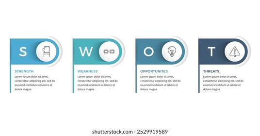 SWOT analysis chart, infographic template, vector eps10 illustration