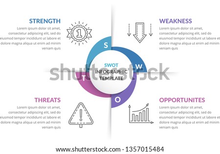 SWOT analysis, circle diagram, infographic template, vector eps10 illustration
