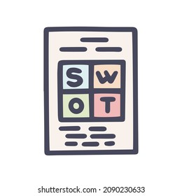 ícono simple de doodle vectorial de análisis de swaps