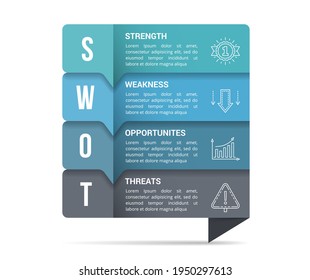 SWOT analysis diagram, infographic template, vector eps10 illustration