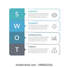 SWOT analysis diagram, infographic template, vector eps10 illustration