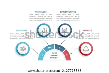 SWOT analysis diagram, infographic template, vector eps10 illustration
