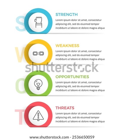 SWOT analysis diagram, infographic template, vector eps10 illustration