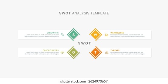 SWOT Análise Quatro Opções Infográfico Design de Modelo de Gráfico