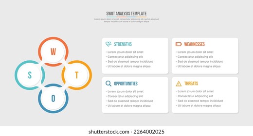 SWOT Analysis, Four Options Steps, Infographic Template Design	