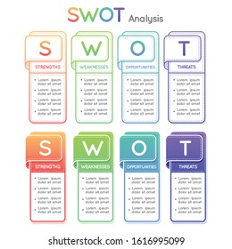 swot analysis graphic set presentation