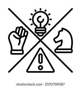 Swot Analysis Icon Element For Design