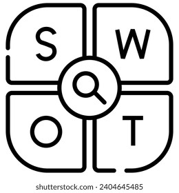 SWOT Analysis icon line vector illustration