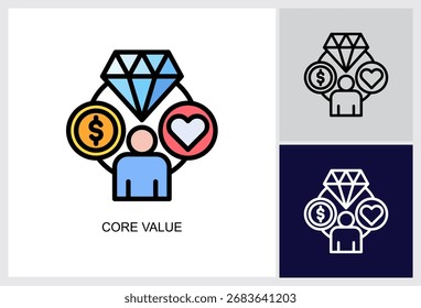 Icono de análisis de Swot Ilustración vectorial de estilos múltiples