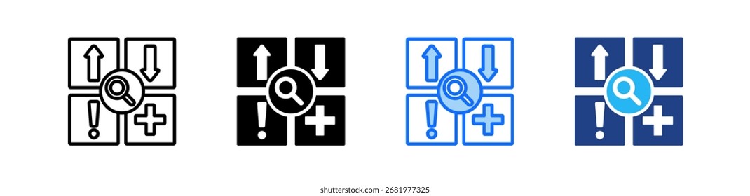 Swot Analysis Icon Set Multiple Style Collection