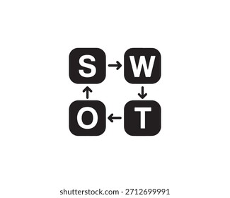 Swot Analysis-Symbol Silhouette, Vektordesign-Illustration