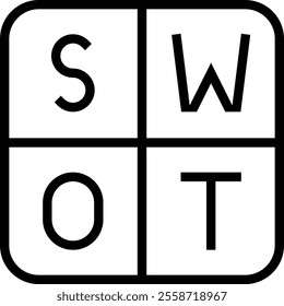 swot analysis icon. Thin linear style design isolated on white background