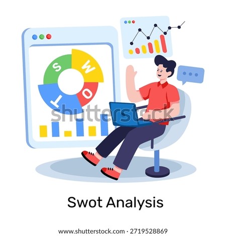 Swot analysis illustration in editable design