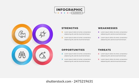 Swot analysis infographic template with icons