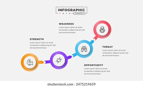 Swot analysis infographic template with icons
