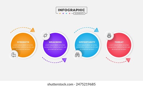 Swot analysis infographic template with icons