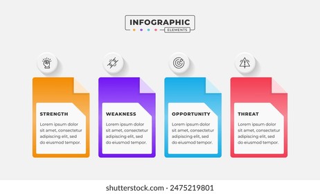 Swot analysis infographic template with icons