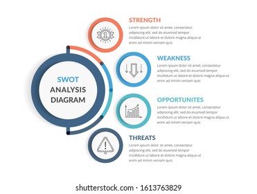 SWOT Analysis, infographic template for web, business, presentations, vector eps10 illustration