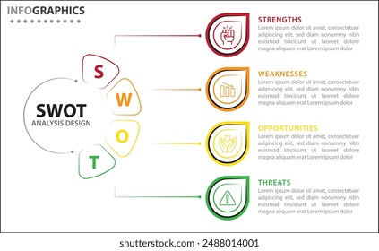 SWOT analysis infographic. Vector illustration for strategic business planning. Comparison chart. Advantages and Disadvantages of company. Infographic design template. Vector illustration.
