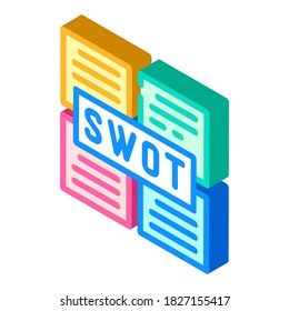 Swot Analysis Isometric Icon Vector. Swot Analysis Sign. Isolated Symbol Illustration