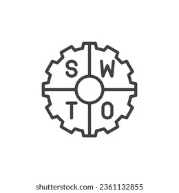 SWOT Analysis line icon. linear style sign for mobile concept and web design. Strengths, Weaknesses, Opportunities, and Threats outline vector icon. Symbol, logo illustration. Vector graphics