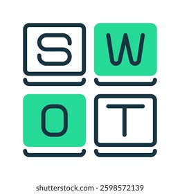 SWOT Analysis line icon. linear style sign for mobile concept and web design. Outline vector icon. Symbol, logo illustration. Vector graphic
