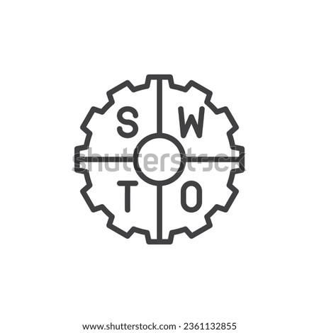 SWOT Analysis line icon. linear style sign for mobile concept and web design. Strengths, Weaknesses, Opportunities, and Threats outline vector icon. Symbol, logo illustration. Vector graphics