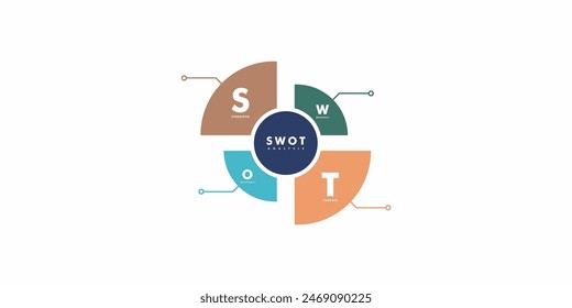 SWOT-Analyse-Logo-Symbol Vektorgrafik Design