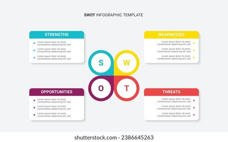 SWOT-Analyse, Matrix Infografik Template Design