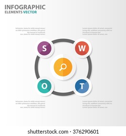 Swot analysis model Infographic elements presentation templates flat design set for brochure flyer leaflet marketing advertising