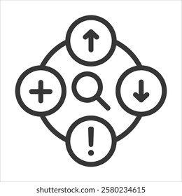 Swot Analysis Outline Icon Vector Illustration