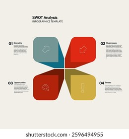 SWOT analysis presentation and infographics business vector template. Minimal design illustration.