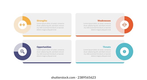 análisis de swaps gestión de planificación estratégica gestión de infografías diagrama de plantillas con gráfico circular en borde de caja rectangular 4 pasos diseño creativo para presentación de diapositivas
