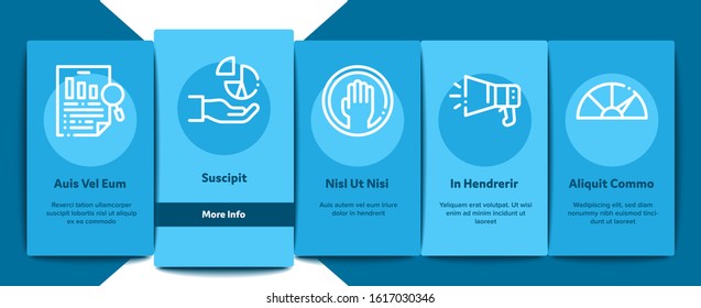 Swot Analysis Strategy Onboarding Mobile App Page Screen Vector. Swot Infographics And Broken Chain, Lightbulb, Shield And Brain With Gear Concept Linear Pictograms. Color Contour Illustrations