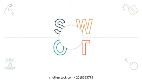 Swot analysis template. Background with icon and place for your text. Vector illustration, EPS 10