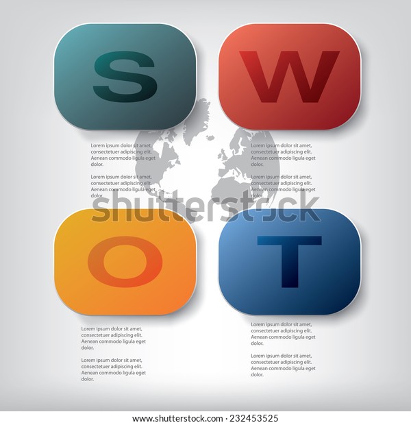 Swot Analysis Template Space Text Data Stock Vector (Royalty Free ...