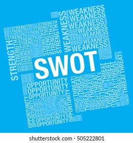 SWOT analysis word cloud business vector, presentation template