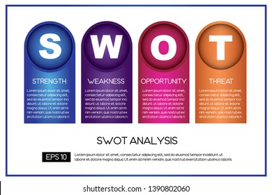 Swot Business Infographics Swot Matrix Evaluating Stock Vector (royalty 