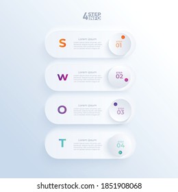 SWOT chart Vector infographic template for diagram presentation, chart, business concept with 4 elements options