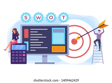 SWOT concept. Vector flat graphic design isolated illustration