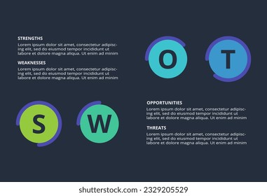 SWOT diagram with 4 steps, options, parts or processes. Template for web on a background.