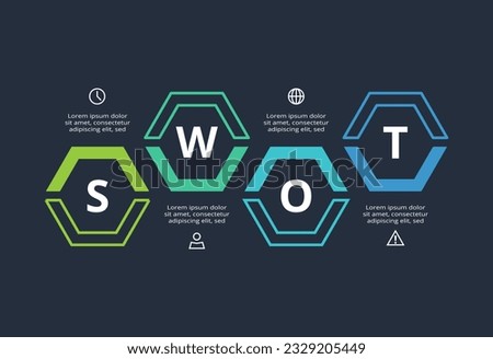 SWOT diagram with 4 steps, options, parts or processes. Template for web on a background.