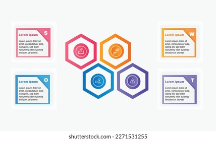 SWOT flower butterfly diagram consisted of 4 color.Business infographic template,point,blossoms,colorful,data,powerpoint presentation ,graph,design,elegant,simple,uiux,Element for design invitation